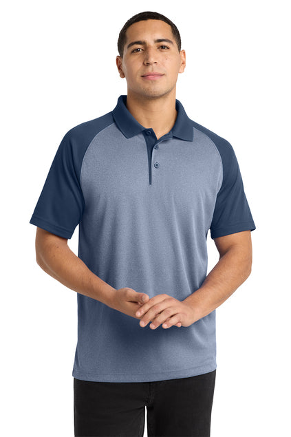 Sport-Tek® PosiCharge® RacerMesh® Raglan Heather Block Polo