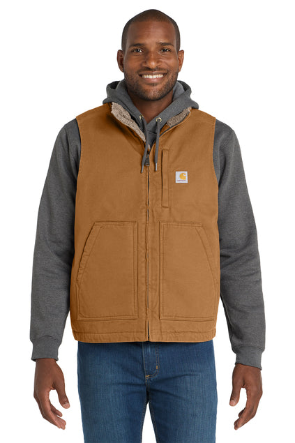 Sherpa-Lined Mock Neck Vest