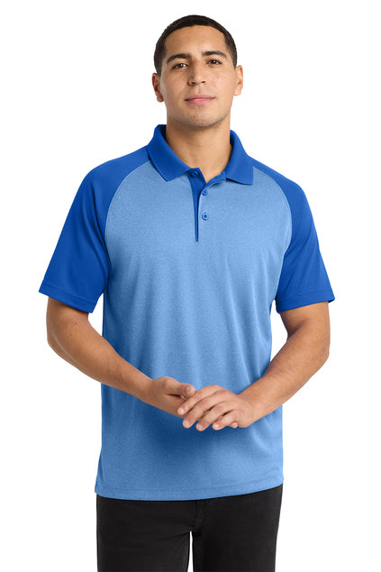 Sport-Tek® PosiCharge® RacerMesh® Raglan Heather Block Polo